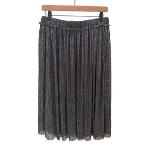 Isabel Etoile Marant Beatrice Lurex Pleated Skirt Metallic Size 38 Medium